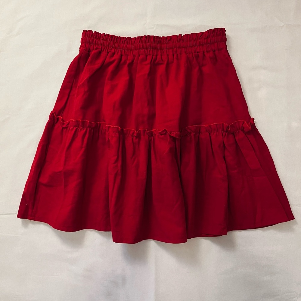 Red Ruffled Skirt - Picture 2 of 5